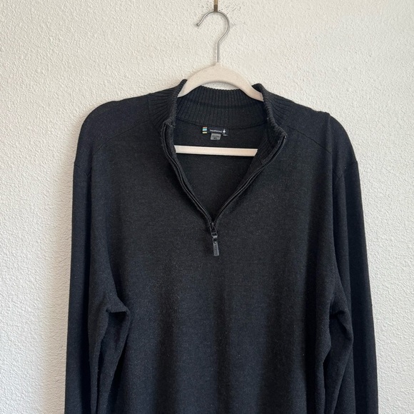 Smartwool Men's XL Sparwood Half Zip Sweater Black Layering Gorpcore Minimal - Picture 2 of 11